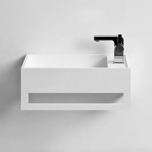 Lave-mains suspendu EASY 35 GAUCHE en Solid Surface