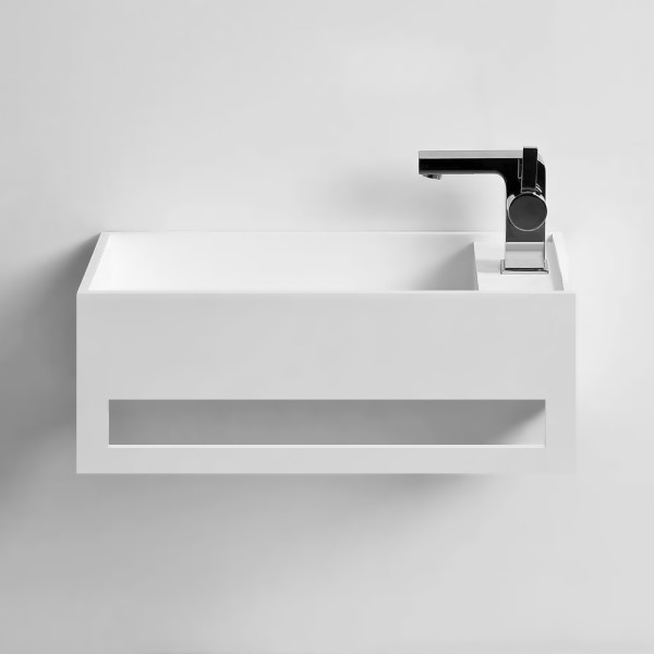 Lave-mains suspendu EASY 40 GAUCHE en Solid Surface