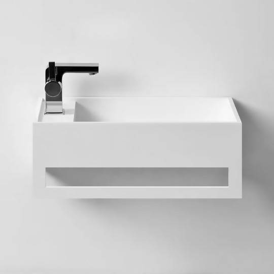 Lave-mains suspendu EASY 40 DROITE en Solid Surface