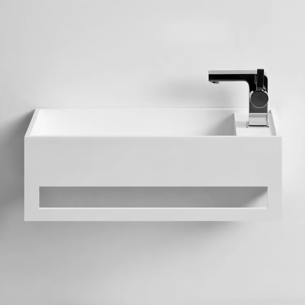 Lave-mains suspendu EASY 50 GAUCHE en Solid Surface