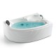 Baignoire Balnéo d'angle ICONFORT avec ordinateur bluetooth, réchauffeur d'eau, système Eau+Air, pompe puissante. Equipements de