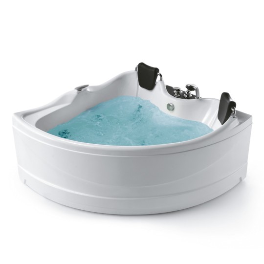 Baignoire balnéo angle 150 cm VENISE réchauffeur d'eau