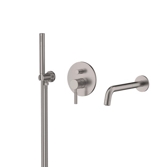 Pack bain douche encastrée complet LOOP inox brossé