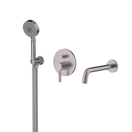 Pack bain douche encastrée complet LOOP inox brossé