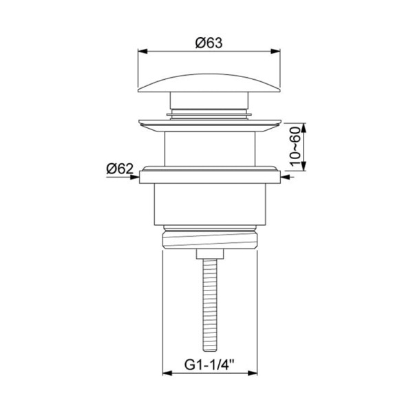 Bonde de vidage inox brossé pop-up pour vasque et lavabo