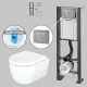 Pack WC suspendu sans bride avec bâti-support autoportant WIRQUIN PRO et plaque grise