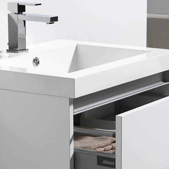 Vasque en marbre de synthèse blanc avec trop-plein