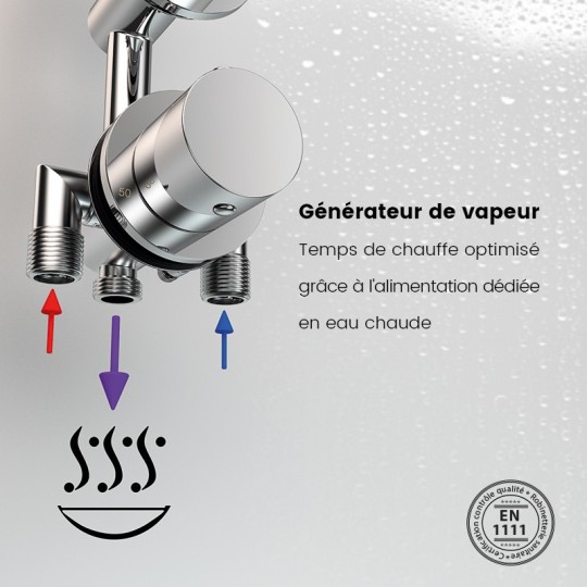 Générateur de vapeur 3000W avec alimentation dédiée en eau chaude pour un temps de chauffe optimal