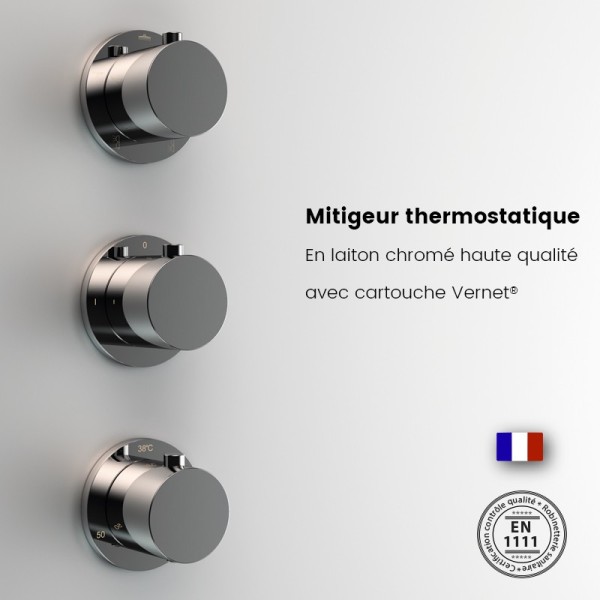 Robinetterie thermostatique en laiton chromé haute qualité
