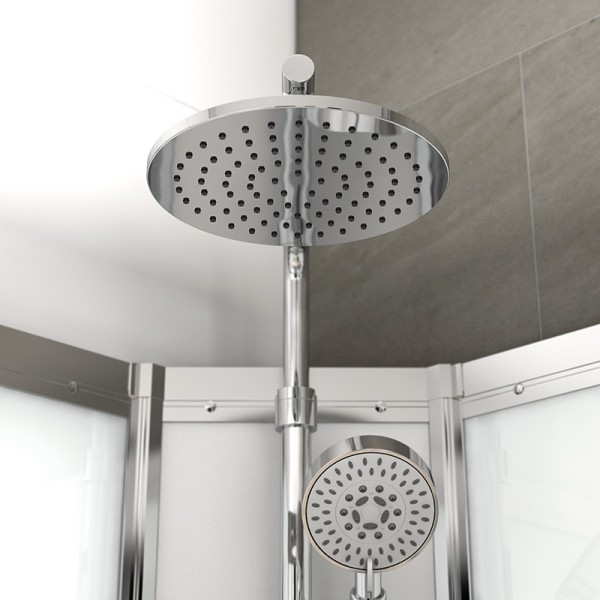 Cabine de douche 120 cm d'angle SILVER 120 Blanc asymétrique