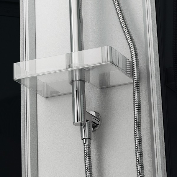 Cabine de douche 120 cm d'angle SILVER 120 Blanc asymétrique