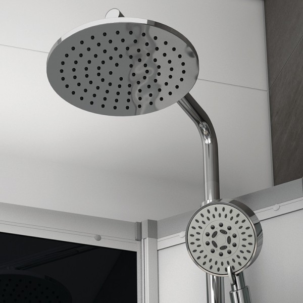 Cabine de douche d'angle 120 cm SILVER 120 Noir asymétrique