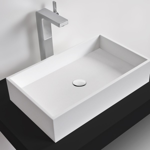 Vasque à poser rectangulaire Solid Surface SQUARE 50x30 cm