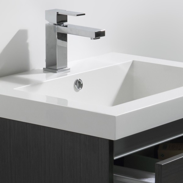Vasque en marbre de synthèse blanc avec trop-plein