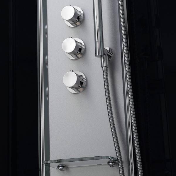 Robinetterie thermostatique haute qualité | Support douchette en laiton chromé | Tablette