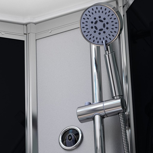 Cabine de douche hydromassage 120x90 SILVER Noir asymétrique