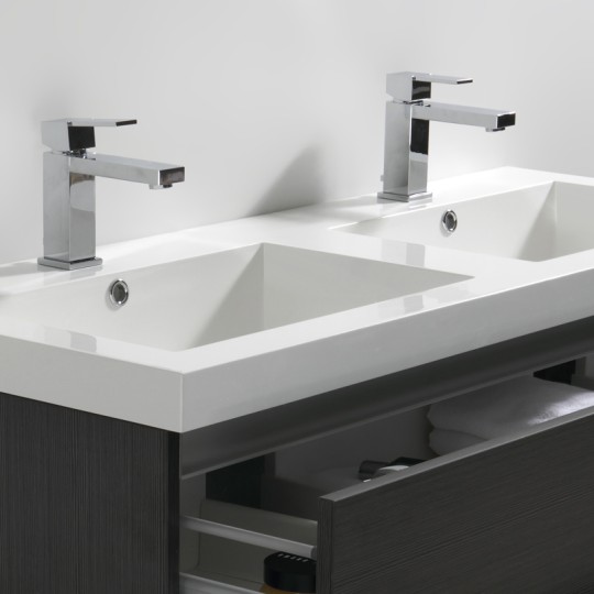 Vasques en marbre de synthèse blanc avec trop-plein