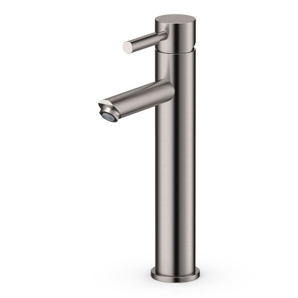 Robinet mitigeur haut métal brossé pour lavabo