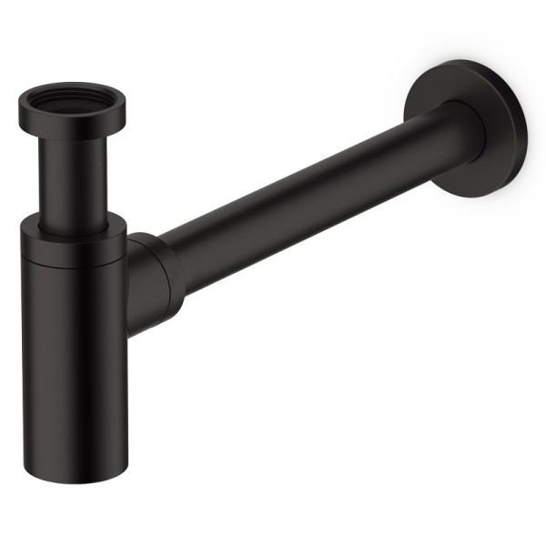 Siphon design rond en laiton noir mat
