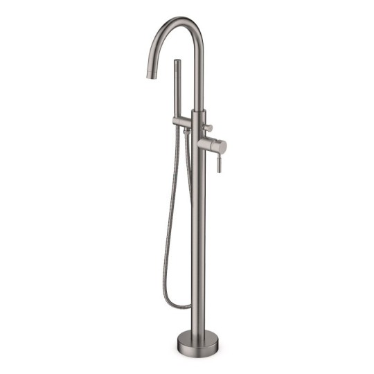 Mitigeur colonne inox brossé pour baignoire îlot
