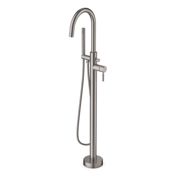 Mitigeur colonne inox brossé pour baignoire îlot