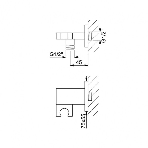 Best Design Nancy Support mural pour douchette avec coude de raccord Doré  mat - 4008260 