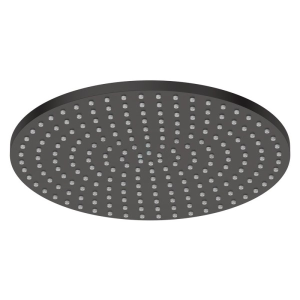 Pomme de douche ronde noir mat, 25 cm