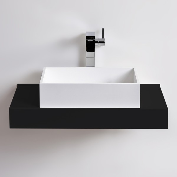 Vasque à poser rectangulaire Solid Surface SQUARE 50x30 cm