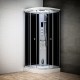 Cabine douche hammam SILVER 1/4 de rond avec vitres noires