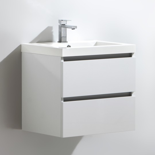 Meuble salle de bain 60 cm CITY blanc laqué