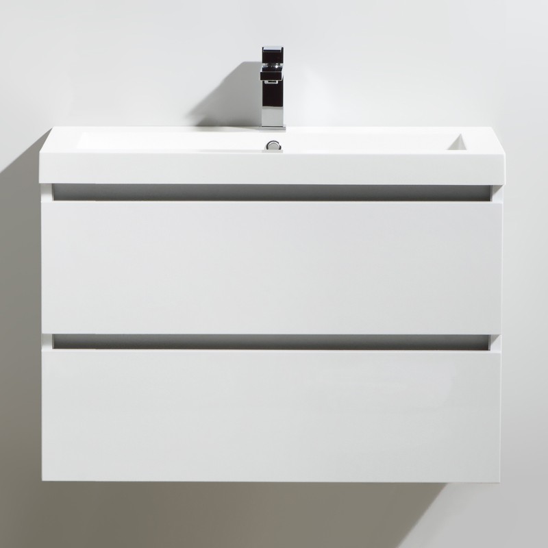 Meuble salle de bain 80 cm CITY blanc laqué Meuble salle de bain 80 cm CITY blanc laqué