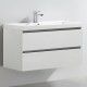 Meuble salle de bain 100 cm CITY blanc laqué