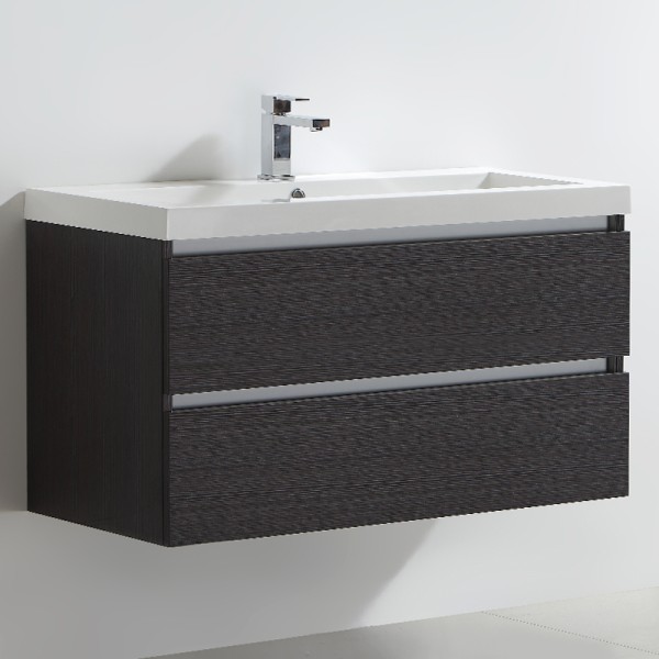 Meuble de salle de bain 100 cm CITY Finition gris