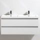 Meuble salle de bain double vasque 120 cm CITY blanc laqué
