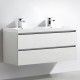 Meuble salle de bain double vasque 120 cm CITY blanc laqué