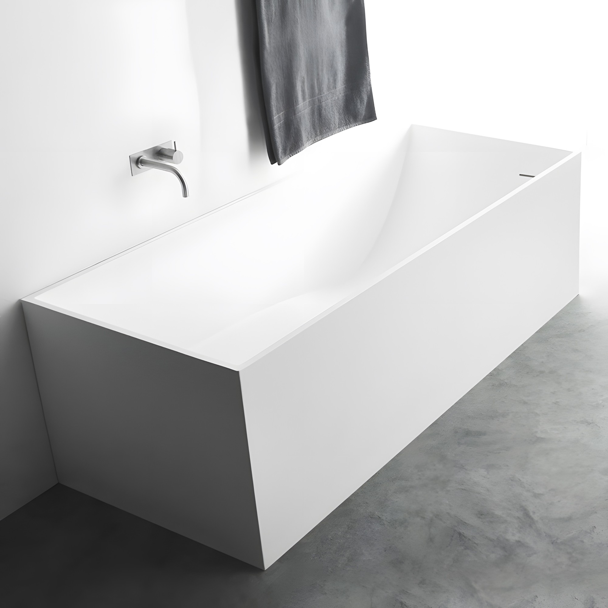 Baignoire ilot SQUARE 180 MATE Solid Surface