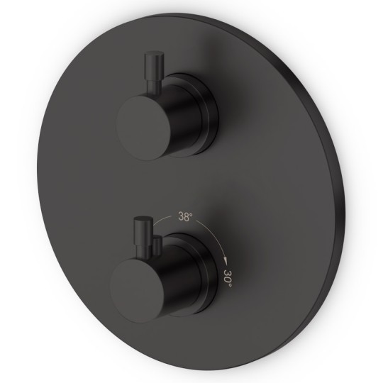 Mitigeur thermostatique mural 2/3 sorties LOOP Noir Mat