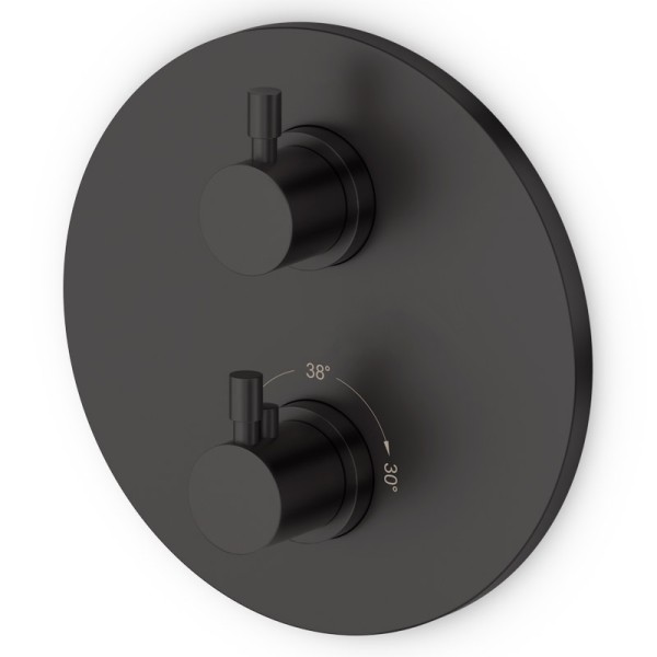 Mitigeur thermostatique mural 2/3 sorties LOOP Noir Mat
