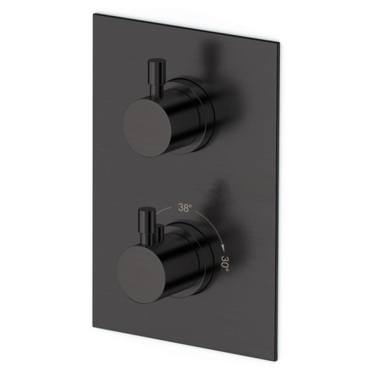 Mitigeur thermostatique mural 2/3 sorties LOOP Noir Mat