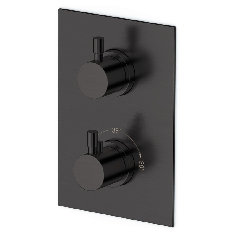 Mitigeur thermostatique mural 2/3 sorties LOOP Noir Mat Mitigeur thermostatique mural 2/3 sorties LOOP Noir Mat