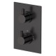 Mitigeur thermostatique mural noir mat 3 sorties pour douche LOOP