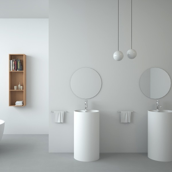 Lavabo colonne en Solid Surface TOTEM 45 x 45 x 90(h) cm