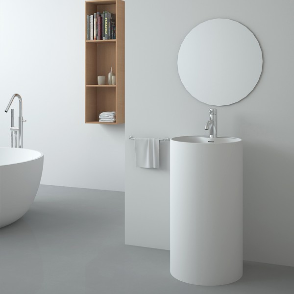 Lavabo colonne en Solid Surface TOTEM 45 x 45 x 90(h) cm