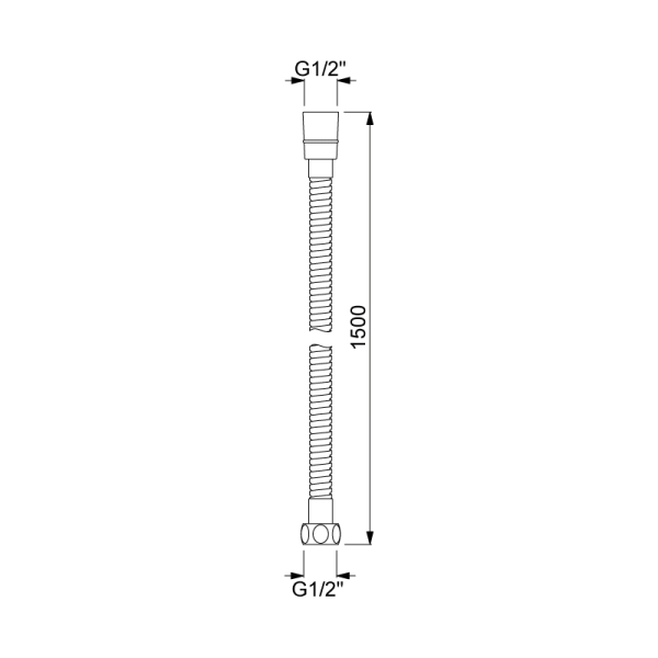 Flexible de douche universel noir mat inox 150 cm