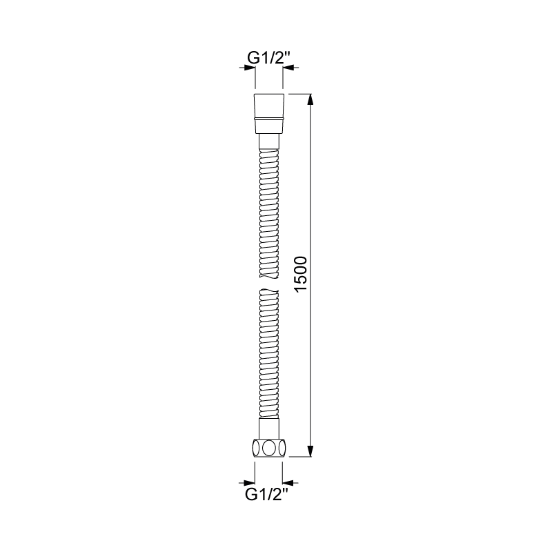 Flexible douche Inox brossé 150 cm
