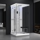 Cabine douche hammam URBAN 100x100cm (version gauche) avec verres blancs sur 1 côté