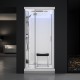 Cabine douche hammam URBAN 100x100cm (version gauche) avec verres blancs sur 3 côtés