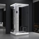 Cabine douche hammam URBAN 100x100cm (version gauche) avec verres noirs sur 1 côté