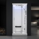 Cabine douche hammam URBAN 100x100cm (version droite) avec verres blancs sur 3 côtés