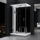 Cabine douche hammam URBAN 120x90cm (version gauche) avec verres noirs sur 2 côtés